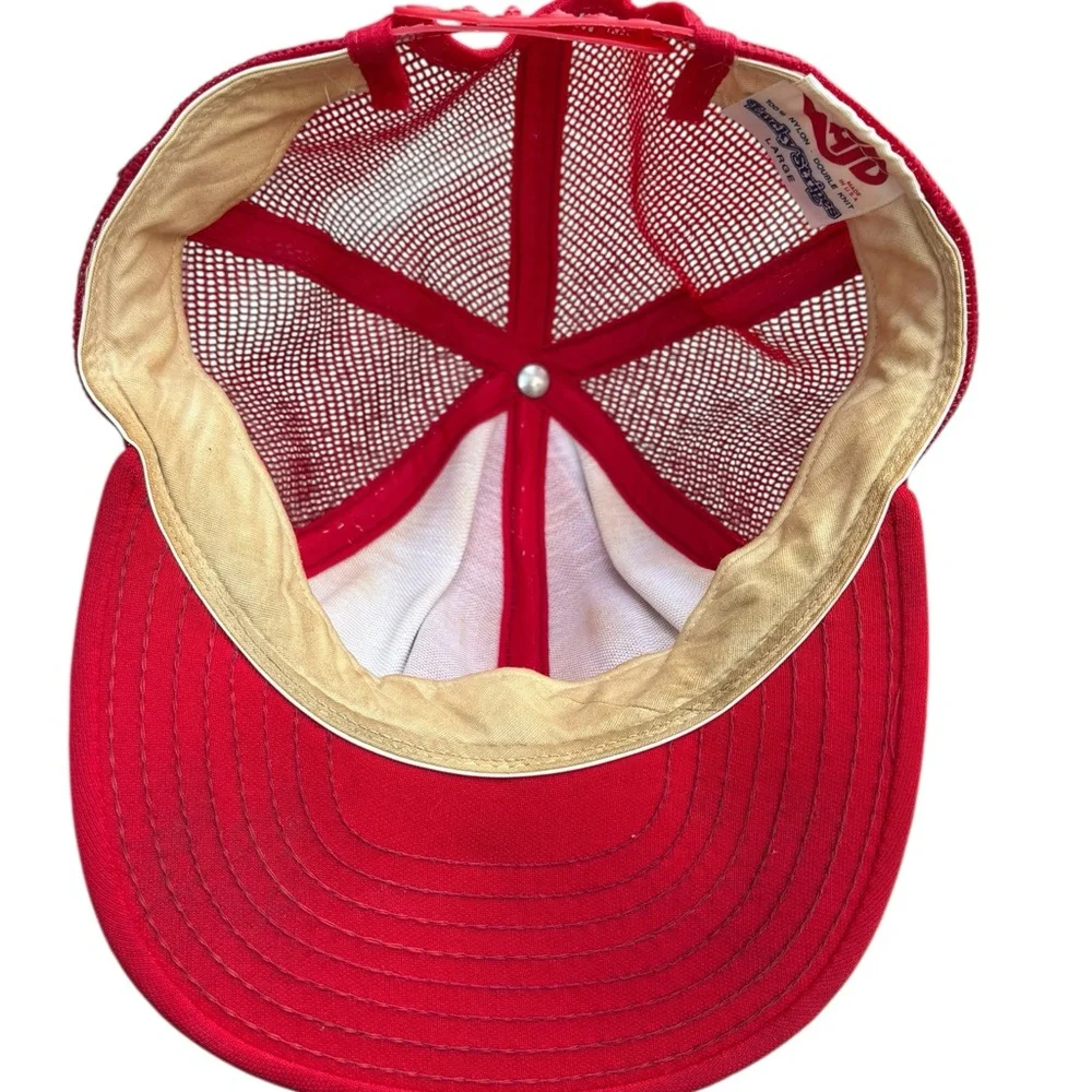 Cincinnati Reds Lucky Stripes Mesh Trucker Snapback‎ Hat Made USA Large Vintage